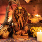 Lilith Statue with Lions - The Dark Goddess of Night & Independence